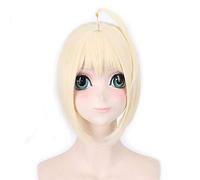 GHK Fate stay night Saber Cosplay Peluca Updo Plateado Gris Dorado Rubio Pelo sintético Disfraz de Anime Halloween Carnival Wig 2018 rubio