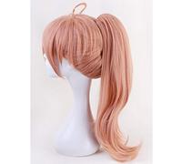 GHK FGO Fate Grand Order Light Pink Ponytail Peluca Cosplay Disfraz Pelo sintético Romani Archaman Disfraces de Halloween Fiesta Pelucas 60cm