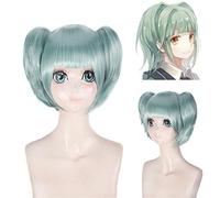 GHK Green Cosplay Wig Japanese Anime Assassination Classroom Kayano Kaede con 2 colas de caballo Comic Role Play Hair