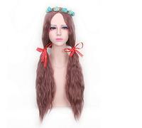 GHK Harajuku Lolita Peluca larga ondulada Bang Peluca sintética resistente al calor Cosplay Cosplay Verde claro Gris Rubio Marrón Pelucas para mujer PL-217