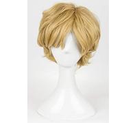 GHK Juego de roles Sailor Moon Tenoh Haruka Sailor Uranus Peluca corta Cosplay Peluca dorada Cabello Halloween