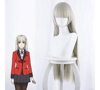 GHK Kakegurui xx Momobami Ririka Cosplay peluca para mujer niña 80 cm larga recta peluca de anime peluca de fiesta de pelo sintético resistente al calor Blo