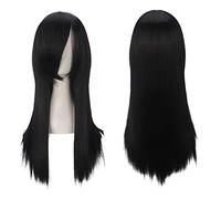 GHK Moda Barato 60 cm Peluca larga y recta Cosplay Anime Pelo sintético resistente al calor Púrpura Azul Marrón Negro Blanco Pelucas para mujer negro
