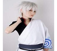 GHK Moda Barato Disfraz de Halloween Plata Blanco Corto Cosplay Peluca Pelo sintético Fluffy Hombres Mujer Pelucas para fiesta