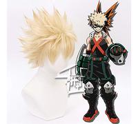 GHK My Boku no Hero Academia Bakugou Katsuki Bakugo Peluca rubia corta Cosplay Disfraz Pelo sintético resistente al calor Perucas