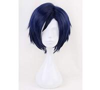 GHK My Hero Academia Iida Tenya Short Blue Styled Cosplay resistente al calor peluca + gorro de peluca