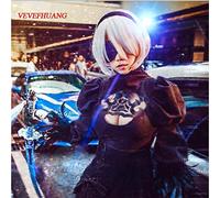 GHK NieR: Automata 2B YoRHa No. 2 Heroína tipo B corto blanco Bobo Cosplay peluca + cinta negra gratis
