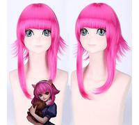GHK nuevo juego LOL Annie Cosplay pelucas para mujeres 45 cm League of Legends Rose red resistente al calor pelo sintético Perucas cosplay peluca