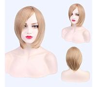 GHK Peluca de cosplay corta sintética barata Púrpura Rosa Rojo Azul Gris Blanco Pelucas de Bob para mujeres Anime resistente al calor Cabello 11