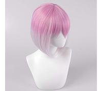 GHK Pink Anime SSSS.GRIDMAN Peluca de cosplay Akane Shinjou Gradient Colors Adult Short Hair sintético