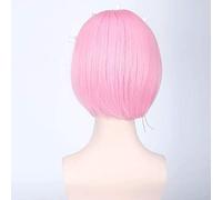 GHK Rem Ram Anime Cosplay Peluca Azul Rosa Cabello Re: La vida en un mundo diferente de cero Pelucas cortas sintéticas de Halloween Bob para mujeres solo peluca rosa