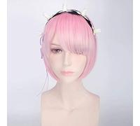 GHK Rem Ram Anime Cosplay peluca azul rosa cabello Re: la vida en un mundo diferente de cero sintético Halloween corto Bob pelucas para mujeres peluca rosa sombreros