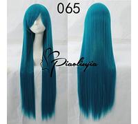 GHK Rose Net 100cm Largo Recto Anime Cosplay Peluca Disfraz Pelo sintético Azul Naranja Púrpura Gris Azul Plata Blanco Mujer Pelucas + Gorra azul oscuro
