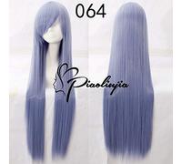 GHK Rose Net 100cm Largo Recto Anime Cosplay Peluca Disfraz Pelo sintético Azul Naranja Púrpura Gris Azul Plata Blanco Mujer Pelucas + Gorra azul 3