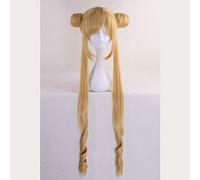 GHK Sailor Moon Tsukino Usagi Cosplay Peluca 90cm Cristal Largo Limón Amarillo Rubio Pelucas Disfraz Pelo sintético resistente al calor Perucas rubia
