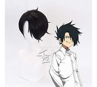 GHK The Promised Neverland Ray Short Black Cosplay Peluca Hombre Pelo sintético Fiesta de disfraces de Halloween Play Pelucas
