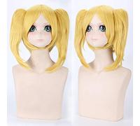 GHK Vocaloid Kagamine Rin Project DIVA 2nd Yellow Cosplay Wig Women Pelucas de cabello sintético resistente al calor con coletas dobles