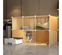 GHKFEJGDEN Jaula grande para gatos para interiores - Jaula de animales pequeños valla de alambre para gatos jaula para gatos interior grande con caja de arena para 1-2 gatos, hurón, chinchilla, conejo