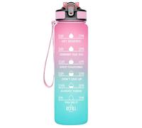 GHKLNY Botella de agua motivacional de 32 onzas con marcador de tiempo, botellas de agua con tiempos para beber y popote con correa de transporte, perfecta para gimnasio, gimnasio, al aire libre, sin
