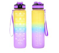 GHKLNY Botella de agua motivacional de 32 onzas con marcador de tiempo, botellas de agua con tiempos para beber y popote con correa de transporte, perfecta para gimnasio, gimnasio, al aire libre, sin