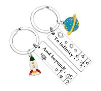 Ghloyza Llavero a juego con texto en inglés "I Love You", 2 unidades, para marido, esposa, día de San Valentín, regalos para él y ella, regalos para novio, novia, hasta el infinito y más allá, plata,