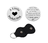 Ghloyza Llavero con texto en inglés «A Little Pocket Hug Token, regalo para parejas, I Love You», regalo para ella, él, día de San Valentín, regalo para novio, novia, aniversario de boda, recuerdo