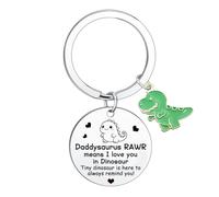 Ghloyza Llavero divertido para papá, llavero para el día del padre, Navidad, cumpleaños, regalos para papá de hija, hijo, I Love You Daddy, llavero de dinosaurio, regalo para papá