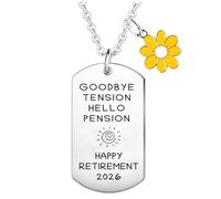 Ghloyza Regalos de jubilación 2026 para mujer, collar de jubilación, regalo jubilado feliz para compañeros de trabajo, jefe, profesor, amigos, regalos para colegas y mujeres