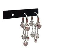 GHNQBAHID 14mm Small Hoop Earrings Heart Crystal Hoop Earrings For Women Fashion Earring Jewelry