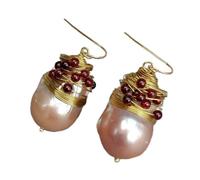 GHNQBAHID 16x26MM Baroque Pearl pearl drop baroque hook earrings bead luxury for women