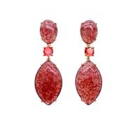 GHNQBAHID 16x26mm Stone Earrings Strawberry Quartz Drop Stud Earrings Jewelry For Women Gift