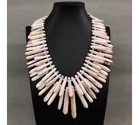 GHNQBAHID 2 Strands Top-Drilled White Branch Ocean Sea Bamboo Clear Crystal Huge Necklace Jewelry For Women