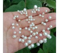 GHNQBAHID Freshwater Cultured White Pearl Green 925 Silver Stud Earrings