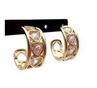 GHNQBAHID Gold plated hoop Earrings For For Women Golden Cubic Zircon Earrings Jewelry