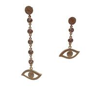 GHNQBAHID Office style White Cubic Zirconia Pave Eye Shape Asymmetric Drop gold plated pave Stud Earrings