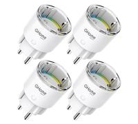 GHome Enchufe Inteligente, Mini Enchufe Wi-Fi, Enchufe Alexa con Monitoreo de Energía, Funciona con Alexa y Google Home, Control Remoto por APP，Certificado TÜV,2500W 10A 4 Pack
