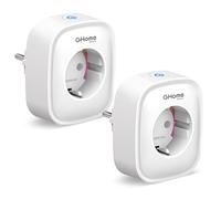 GHome Smart Enchufe Inteligente, 16A Enchufe WiFi Medidor de Consumo, Compatible con Alexa y Google Home, Tomada Inteligente Programable con Temporizador, Control por Voz y APP, 3680W,Solo 2.4GHz WiFi