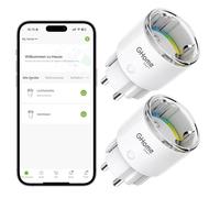 GHome Smart Enchufe Inteligente, Mini Enchufe Wi-Fi con Monitoreo de Energía, Control por Voz, Programable con Temporizador, Funciona con Alexa y Google Home, Certificado TÜV, 10A,Solo WiFi 2.4G,