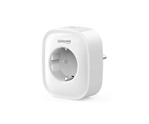 GHome Smart Enchufe Inteligente,Smart Alexa Plug Compatible con Alexa Google Home,Control Remoto por APP, Mide el Consumo de Energía Temporizador de Control de Voz, SOLO en WiFi de 2.4 GHz