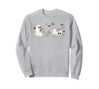 Ghost Books Coffee Halloween Cute Ghost Reading Book Lover Sudadera