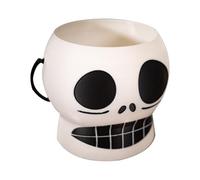 Ghost Bucket, Halloween Candy Cauldron and Decorative Planter, Spooky Design for Snacks or Jewelry (White Ghost Style), for Balcony, Yard, Garden, Pathway, Window Shelf, Outdoor Party,