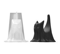 Ghost Candle Mold, Halloween Kitten Silicone Casting Tray, Spooky Wax Plaster Fondant Clay Shaping Tool, Decorative Craft Mold for Table Window Shelf Fireplace Tree Porch School Home Decor