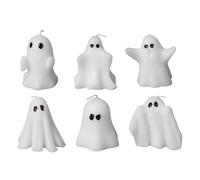 Ghost Candles Set, Halloween Table Decor, Festive Holiday Ornament, Spooky Centerpiece Accent, Ideal for Haunted Home Kitchen Bedroom Workplace Indoor Outdoor Gathering Color White