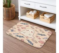 Ghost Candy - Tapete de baño de secado rápido, diseño de murciélago y caramelo de Halloween, absorbente, antideslizante, divertido tapete de baño de espuma viscoelástica, lavable, decorativo, 20 x 32