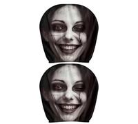 Ghost Car Headrest Cover - Horror Seat Protector | 2 Pack Spooky Polyester