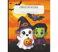 Ghost Composition Notebook | College Ruled Journal | Cute Little Frankenstein Composition Notebook | 7.5 x 9.25 | 120 Pages | Lined Journal for Women, Teens, Girls and Adults