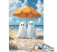 Ghost Couple on The Beach Puzzles Imposible, desafío for Adults Juego Educativo 1000 piezas Obra De Arte De Juego De Para Adultos Y Niños Mayores de 12 Años 1000 unidades (75 x 50 cm)