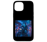Ghost Cyberpunk Rider Motocicleta Motorista Synthwave Carcasa para iPhone 15
