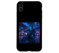 Ghost Cyberpunk Rider Motocicleta Motorista Synthwave Carcasa para iPhone XS MAX