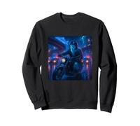 Ghost Cyberpunk Rider Motocicleta Motorista Synthwave Sudadera